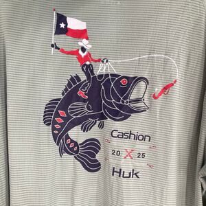 Cashion X HUK Hooded Long Sleeve Shirt Bass Master Classic Edition RARE XXL